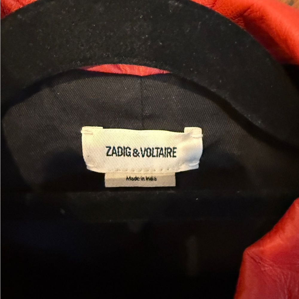 Zadig & Voltaire Liam Cuir Red Leather Jacket - Picture 12 of 15